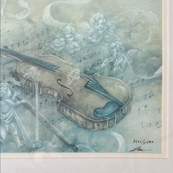 Lena Liu, Signed and Numbered, Violin Print in Blue Tones - Picture 2 of 6
